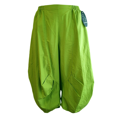 Grüne, weite Hosen in Ballonform und seitlichen Taschen für Damen.