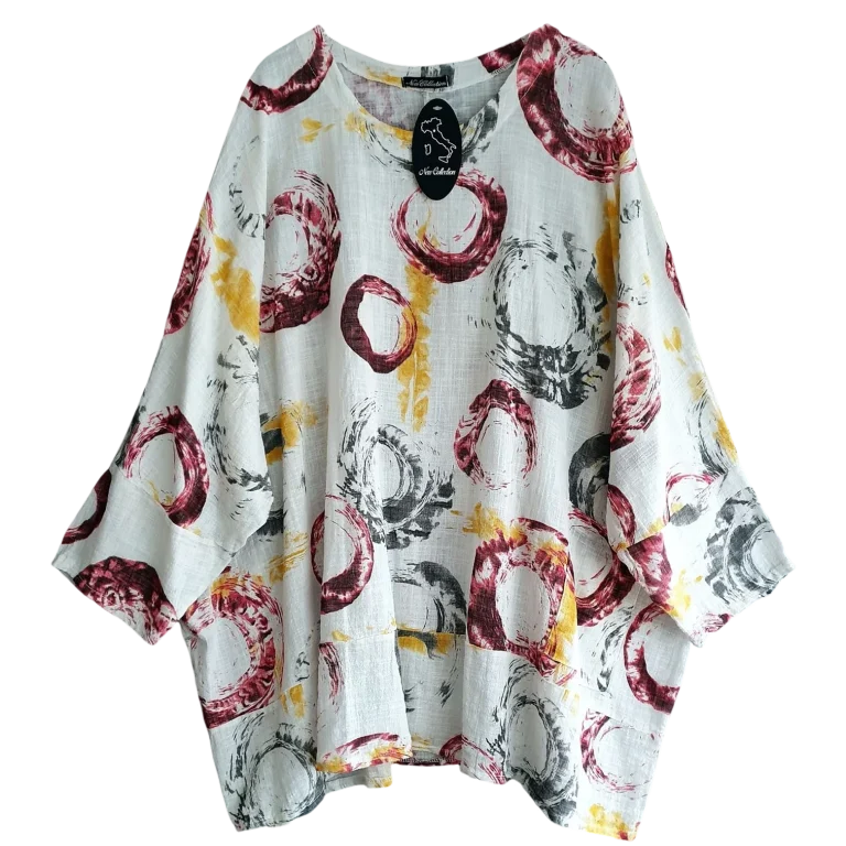 Lagenlook Shirt für Damen aus Leinen und Baumwolle